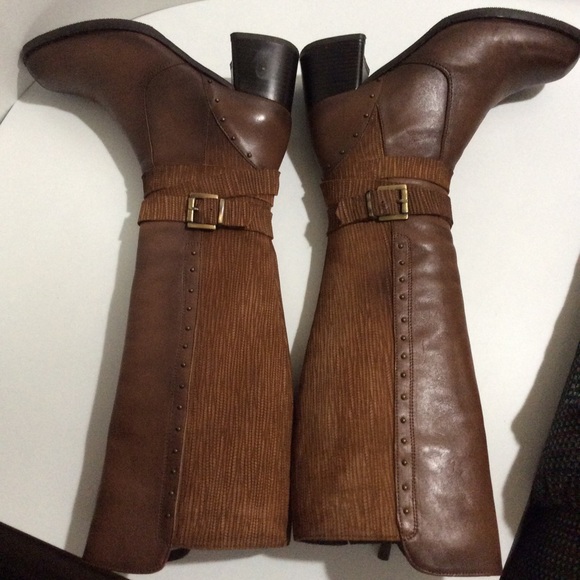 JBloom tall smooth and textured leather boots - Picture 4 of 16